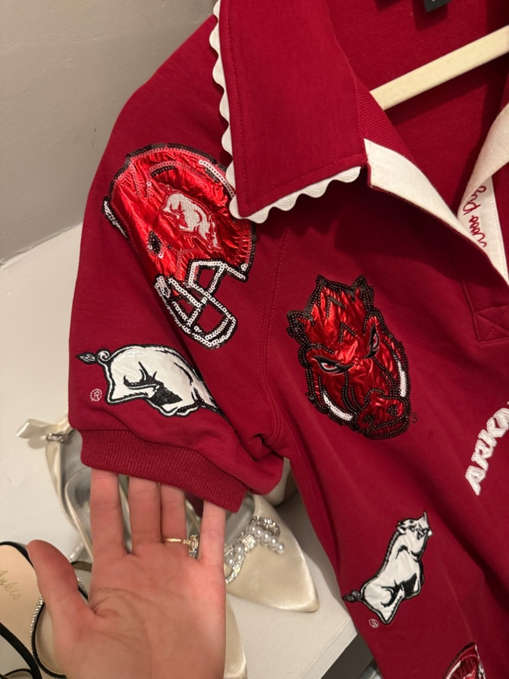 Scalloped Collar Arkansas Razorbacks Dress - Picture 6 of 10